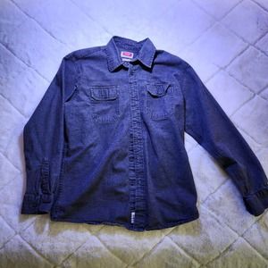 Wrangler Grey Long Sleeve Flannel Flex for Comfort Medium